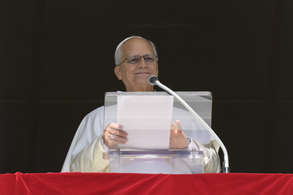 Pope Leo XIV addresses pilgrims gathered in St. Peter’s Square at the Vatican for the recitation of the Angelus on Oct. 11, 2026. At the end of his remarks, the pope announced that he would soon be undergoing surgery on one of his lungs. | Credit: Vatican Media