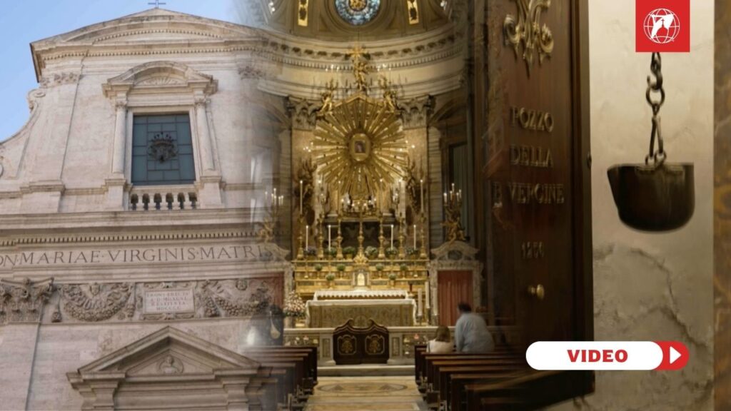 Details of the church in Rome that preserves the miraculous well, called "Little Lourdes". Credit: EWTN Vatican