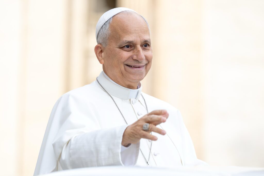 Pope Leo XIV greets pilgrims from his popemobile as he rides around St. Peter’s Square on Oct. 28, 2026. | Credit: Daniel Ibáñez/EWTN News