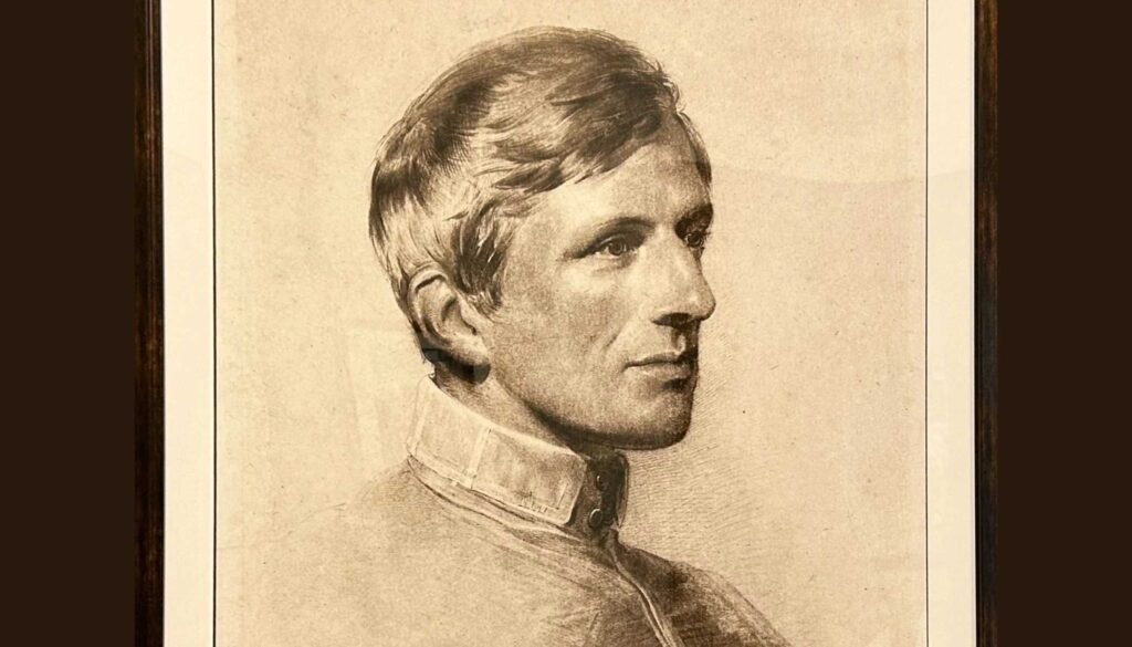 A portrait of a young St. John Henry Newman hangs in Cathedral High School, part of the Ordinariate of the Chair of St. Peter, in Houston. | Credit: Amira Abuzeid/EWTN News